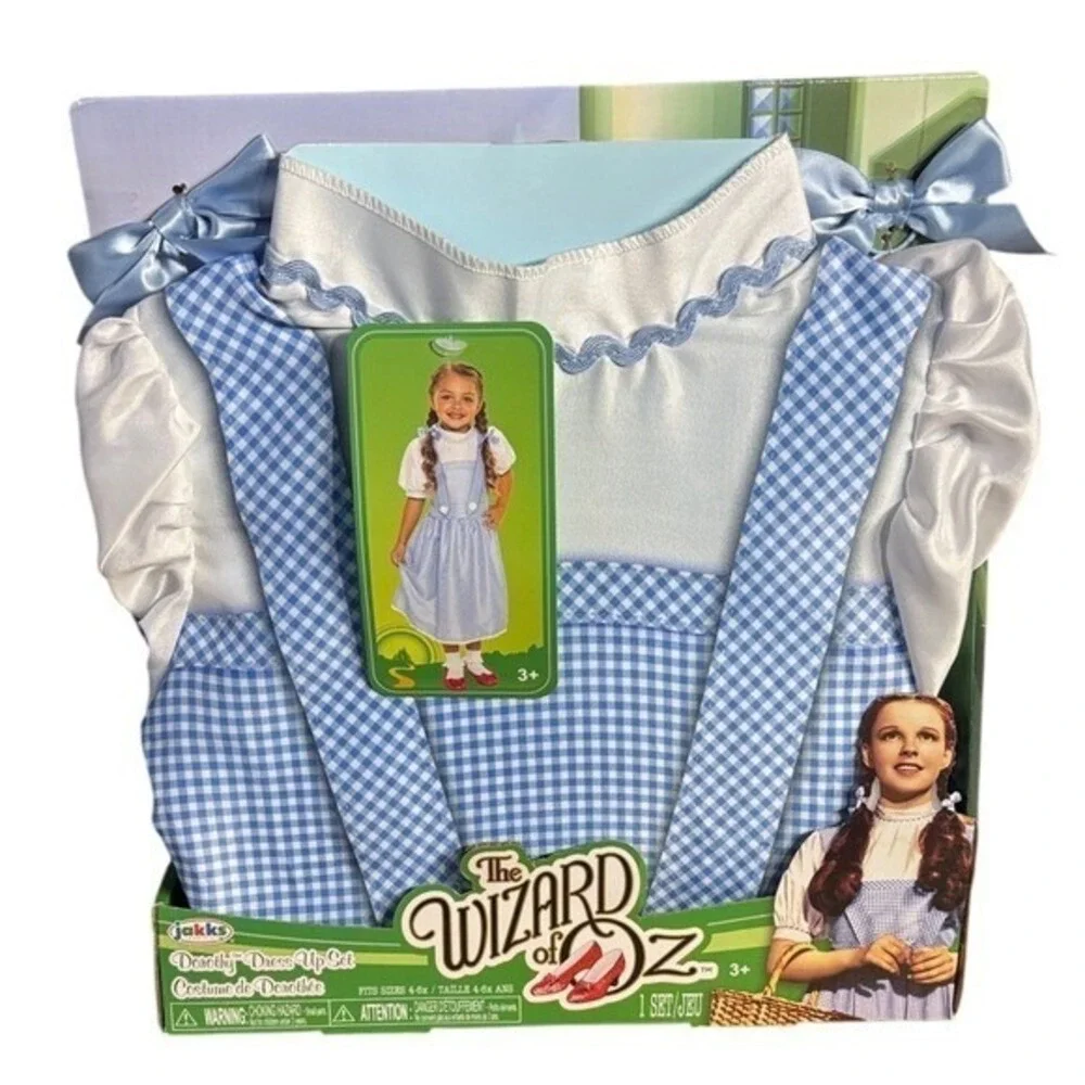 Jakks Pacific Kids Girls SZ 4-6 Dorothy Costume Halloween Wizard of Oz Play NEW